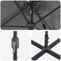 Ombrello da giardino Antracite 370 x 197 x 239 cm 42003369