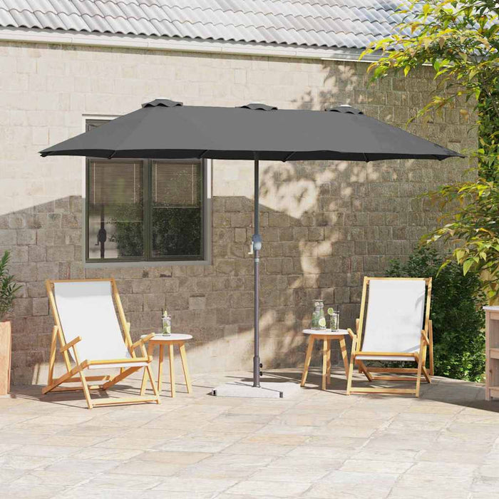 vidaXL Ombrello da giardino Antracite 370 x 197 x 239 cm