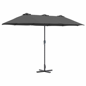 vidaXL Ombrello da giardino Antracite 370 x 197 x 239 cm
