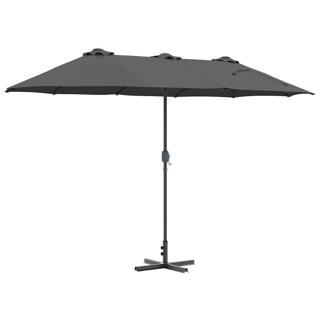 vidaXL Ombrello da giardino Antracite 370 x 197 x 239 cm