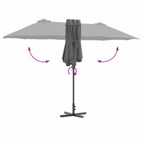 Ombrello da giardino Antracite 370 x 197 x 239 cm 42003369
