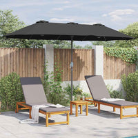 vidaXL Ombrello da giardino Nero 370 x 197 x 239 cm