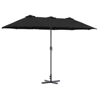 Ombrello da giardino Nero 370 x 197 x 239 cm 42003371