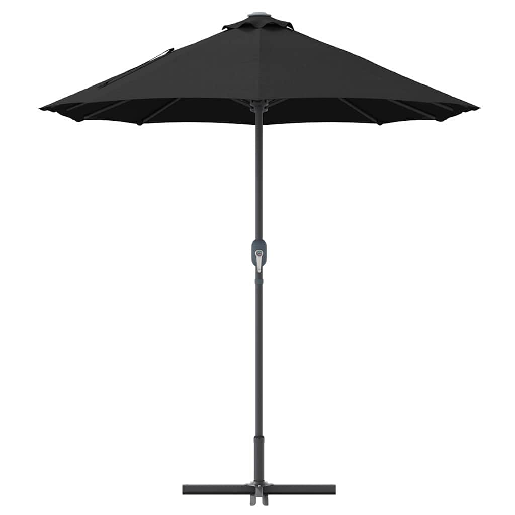 vidaXL Ombrello da giardino Nero 370 x 197 x 239 cm