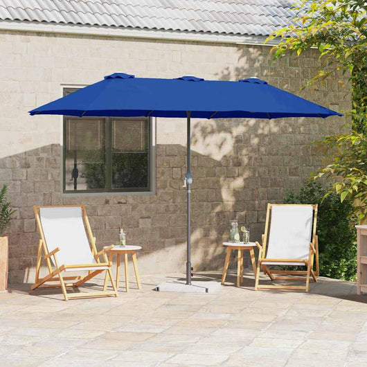 vidaXL Ombrello da giardino Blu 370 x 197 x 239 cm