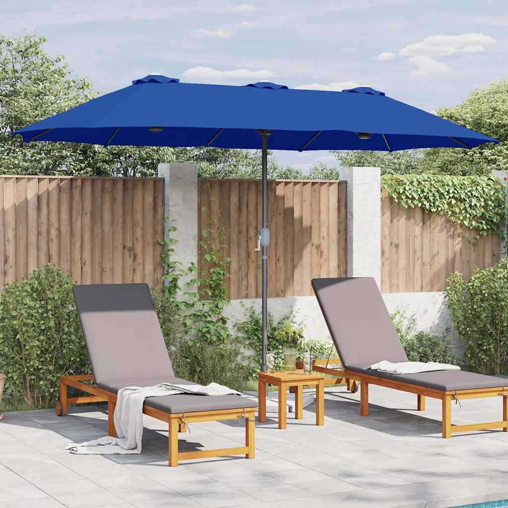 vidaXL Ombrello da giardino Blu 370 x 197 x 239 cm