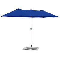vidaXL Ombrello da giardino Blu 370 x 197 x 239 cm