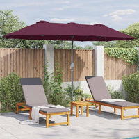 Ombrello da giardino Rosso bordò 370 x 197 x 239 cm 42003373