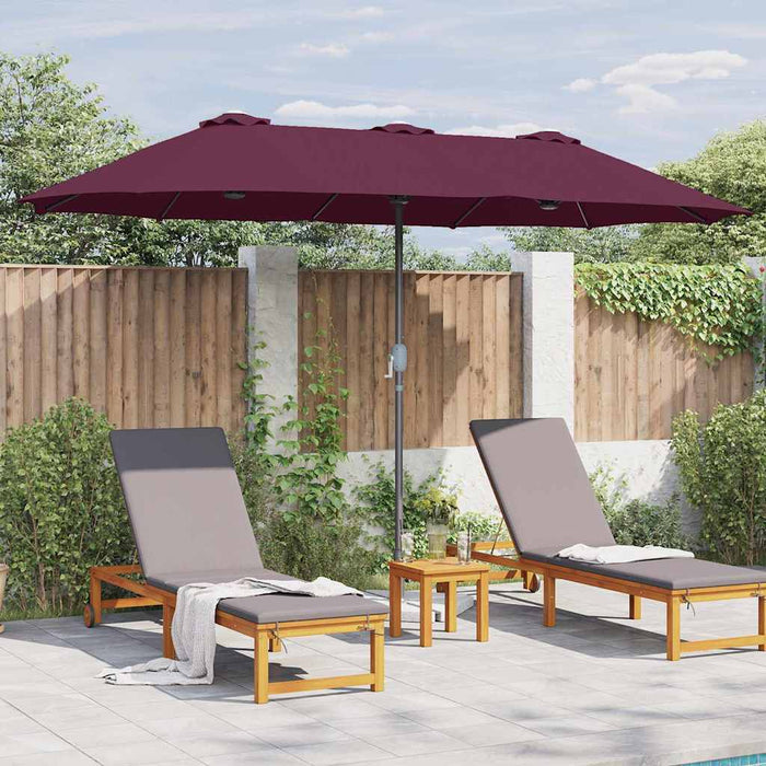 Ombrello da giardino Rosso bordò 370 x 197 x 239 cm 42003373