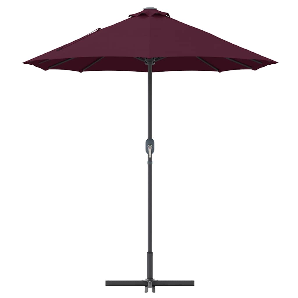 vidaXL Ombrello da giardino Rosso bordò 370 x 197 x 239 cm
