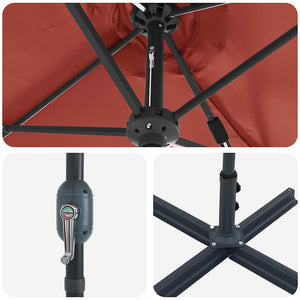 Ombrello da giardino Terracotta 370 x 197 x 239 cm 42003374