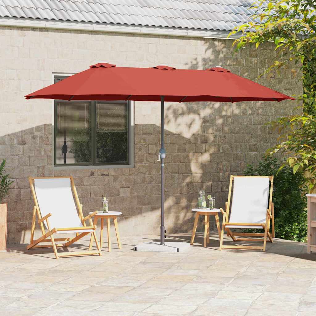 vidaXL Ombrello da giardino Terracotta 370 x 197 x 239 cm