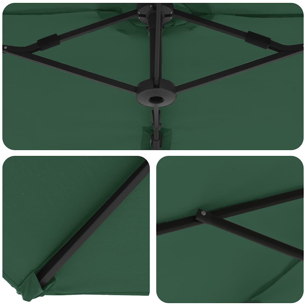 Ombrellone a braccio da giardino Verde 372 x 198 x 243 cm 42003376
