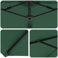vidaXL Ombrellone a braccio da giardino Verde 372 x 198 x 243 cm