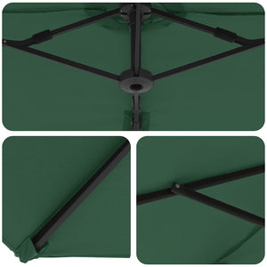 vidaXL Ombrellone a braccio da giardino Verde 372 x 198 x 243 cm