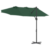 Ombrellone a braccio da giardino Verde 372 x 198 x 243 cm 42003376