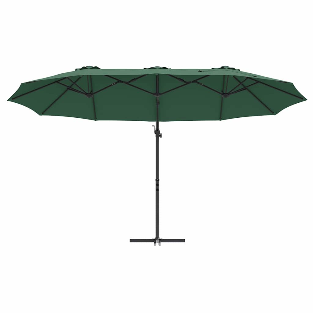 Ombrellone a braccio da giardino Verde 372 x 198 x 243 cm 42003376