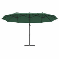 Ombrellone a braccio da giardino Verde 372 x 198 x 243 cm 42003376