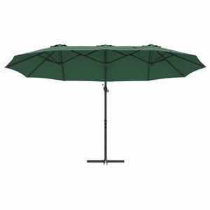 Ombrellone a braccio da giardino Verde 372 x 198 x 243 cm 42003376