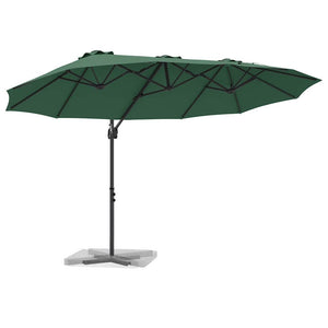 Ombrellone a braccio da giardino Verde 372 x 198 x 243 cm 42003376
