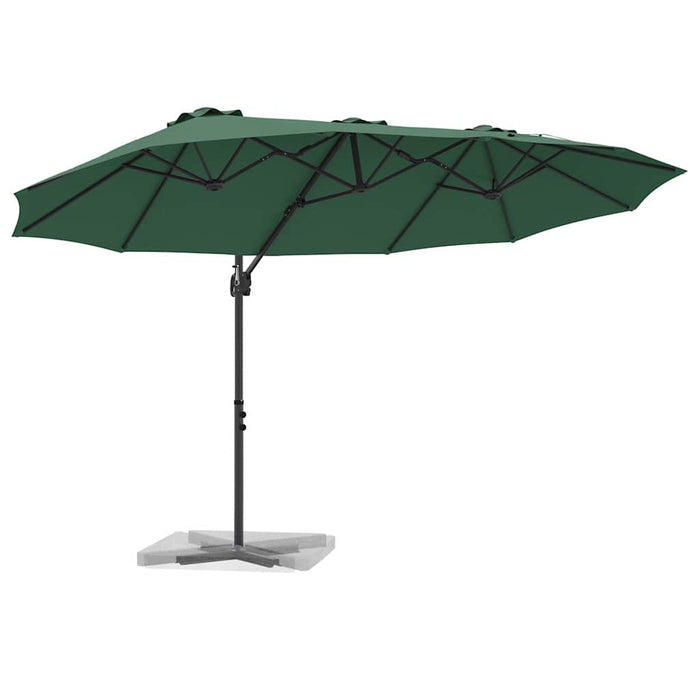 vidaXL Ombrellone a braccio da giardino Verde 372 x 198 x 243 cm