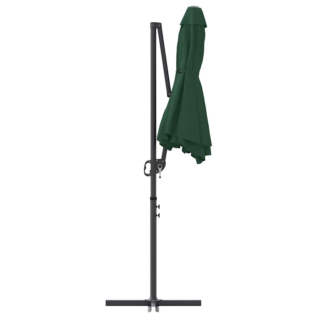 vidaXL Ombrellone a braccio da giardino Verde 372 x 198 x 243 cm
