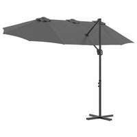 vidaXL Ombrellone a braccio da giardino Antracite 372 x 198 x 243 cm
