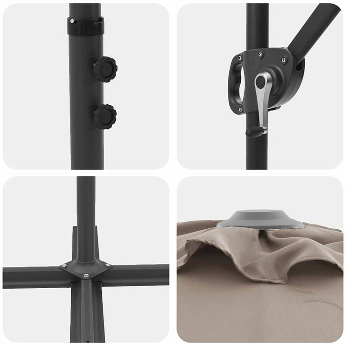 Ombrellone a braccio da giardino Talpa 372 x 198 x 243 cm 42003378