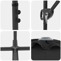 vidaXL Ombrellone a braccio da giardino Nero 372 x 198 x 243 cm