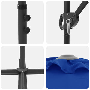 Ombrellone a braccio da giardino azzurro 372 x 198 x 243 cm 42003380