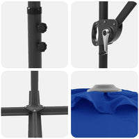 vidaXL Ombrellone a braccio da giardino azzurro 372 x 198 x 243 cm