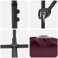 Ombrellone a braccio da giardino Rosso bordò 372 x 198 x 243 cm 42003381