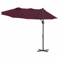Ombrellone a braccio da giardino Rosso bordò 372 x 198 x 243 cm 42003381