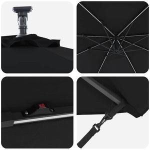 vidaXL Ombrello a bilanciere a forma di banana Nero 294 x 294 x 248 cm