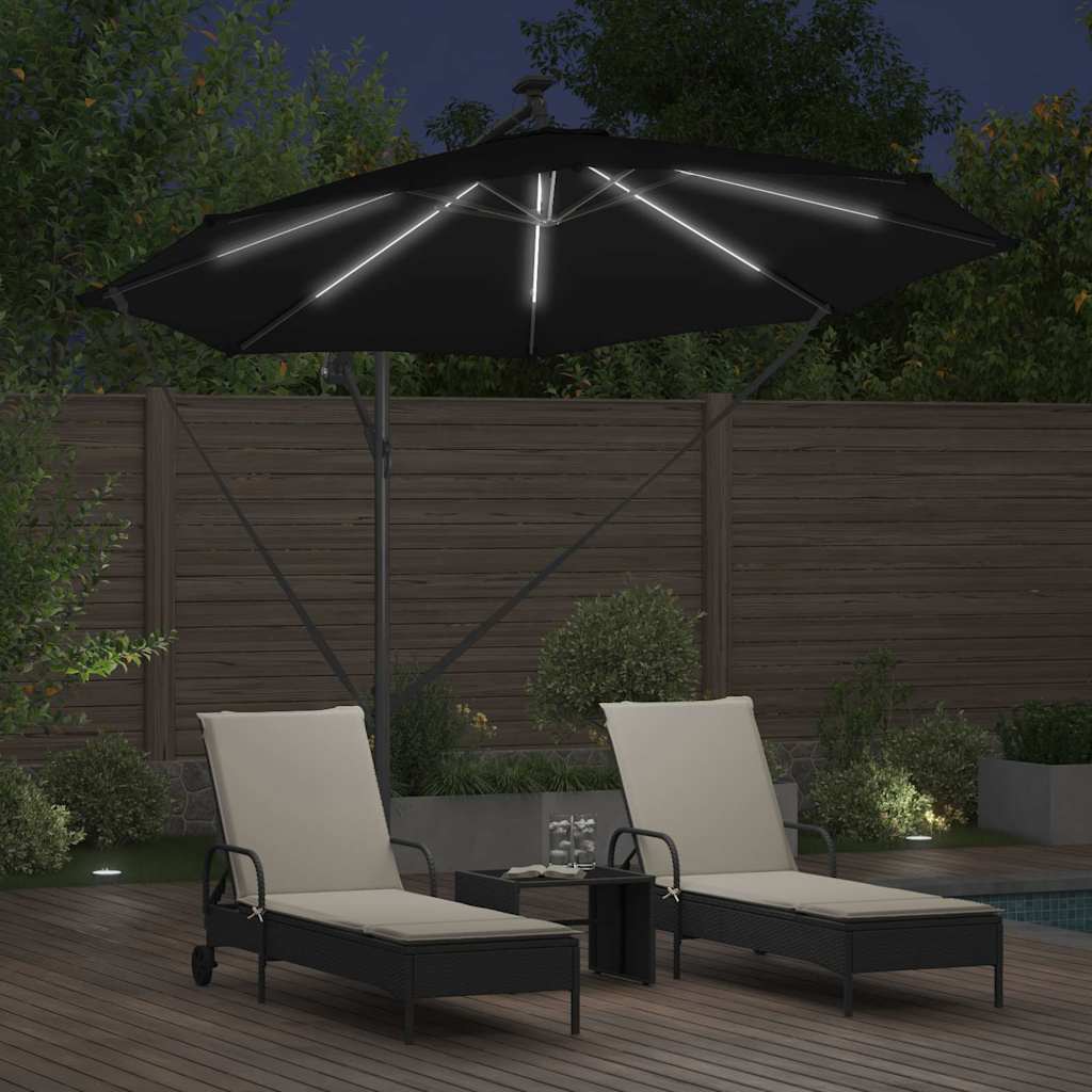 Ombrello a bilanciere a forma di banana Nero 294 x 294 x 248 cm 42003387