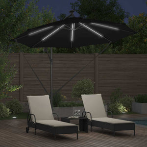 Ombrello a bilanciere a forma di banana Nero 294 x 294 x 248 cm 42003387