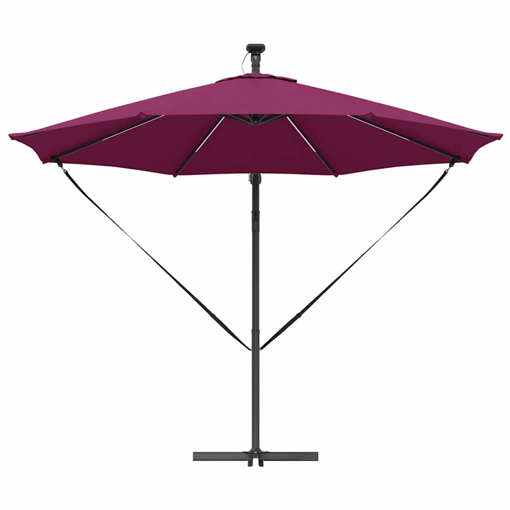 vidaXL Ombrello a bilanciere a forma di banana Rosso bordò