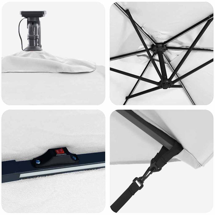 vidaXL Ombrello a bilanciere a forma di banana Sabbia