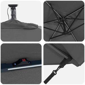 vidaXL Ombrello a bilanciere a forma di banana Antracite