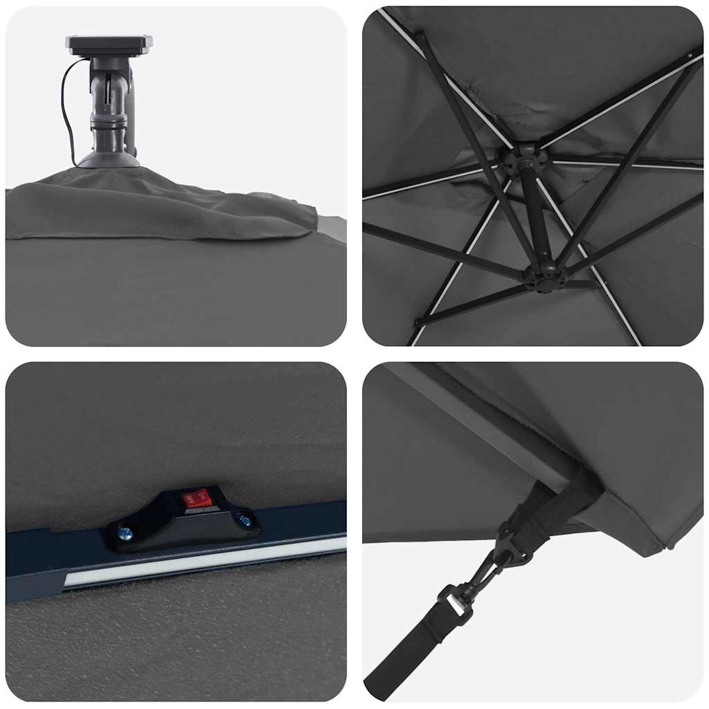 Ombrello a bilanciere a forma di banana Antracite 42003393