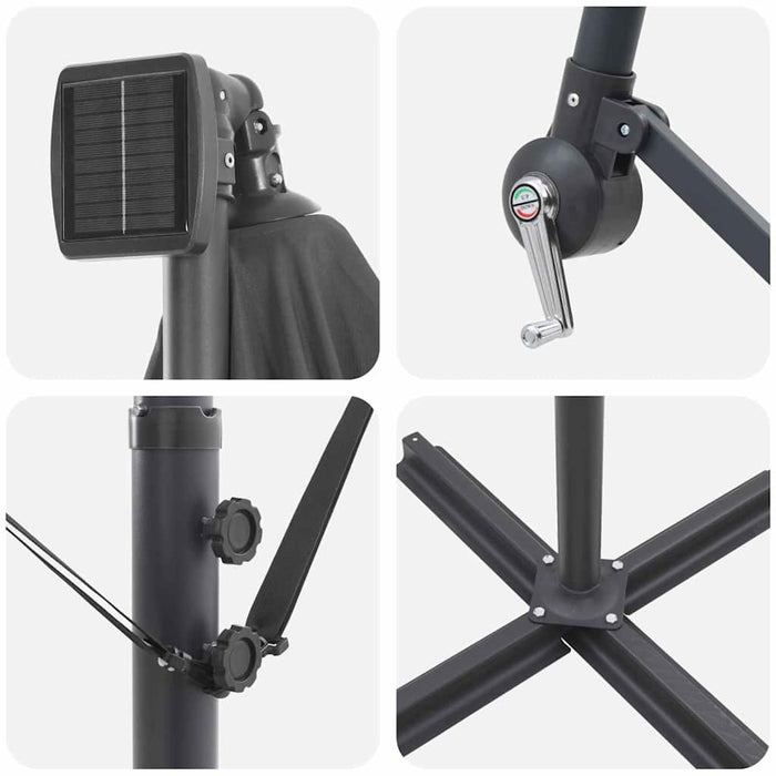 vidaXL Ombrello a bilanciere a forma di banana Antracite