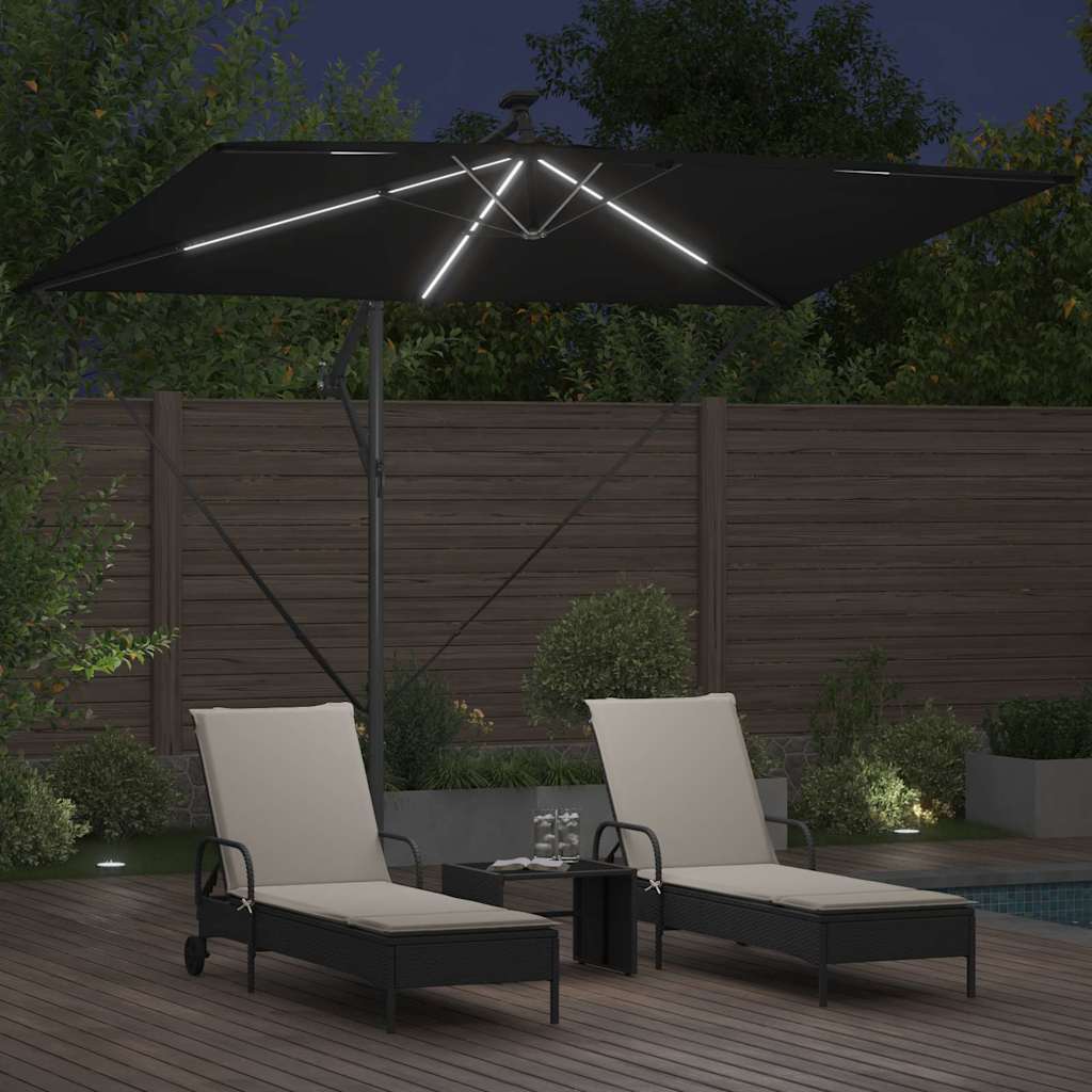 Ombrello a bilanciere a forma di banana Nero 294 x 200 x 254 cm 42003395