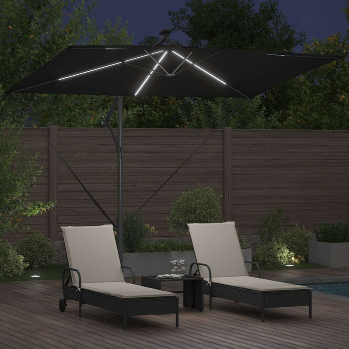 Ombrello a bilanciere a forma di banana Nero 294 x 200 x 254 cm 42003395