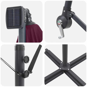 Ombrello a bilanciere a forma di banana Rosso bordò 42003397