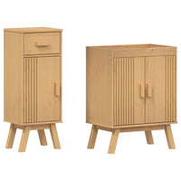 Set di Mobili da Bagno 2 pcs Marrone 114 x 43 x 73.5 cm 3334188
