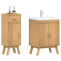 Set di Mobili da Bagno 2 pcs Marrone 114 x 43 x 73.5 cm 3334188