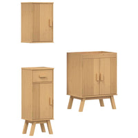 Set di Mobili da Bagno 3 pcs Marrone 114 x 43 x 73.5 cm 3334189