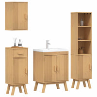 Set di Mobili da Bagno 4 pcs Marrone 114 x 43 x 73.5 cm 3334190