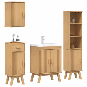 Set di Mobili da Bagno 4 pcs Marrone 114 x 43 x 73.5 cm 3334190