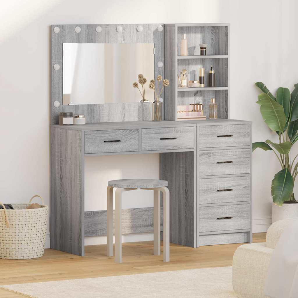 Tavolo da Trucco con cassetto Grigio chiaro 78.5 x 41 x 135 cm 3334196